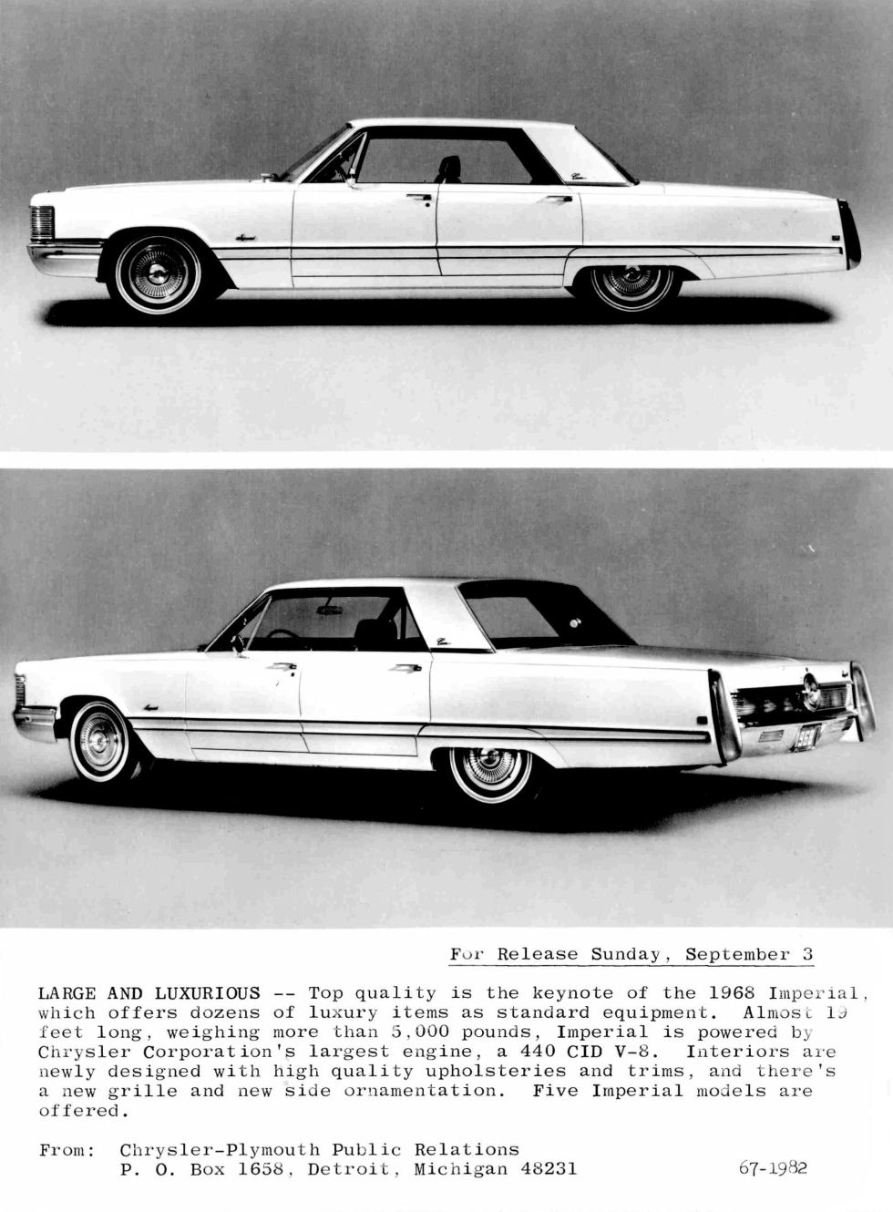 1968 Chrysler Imperial Press Release Page 6